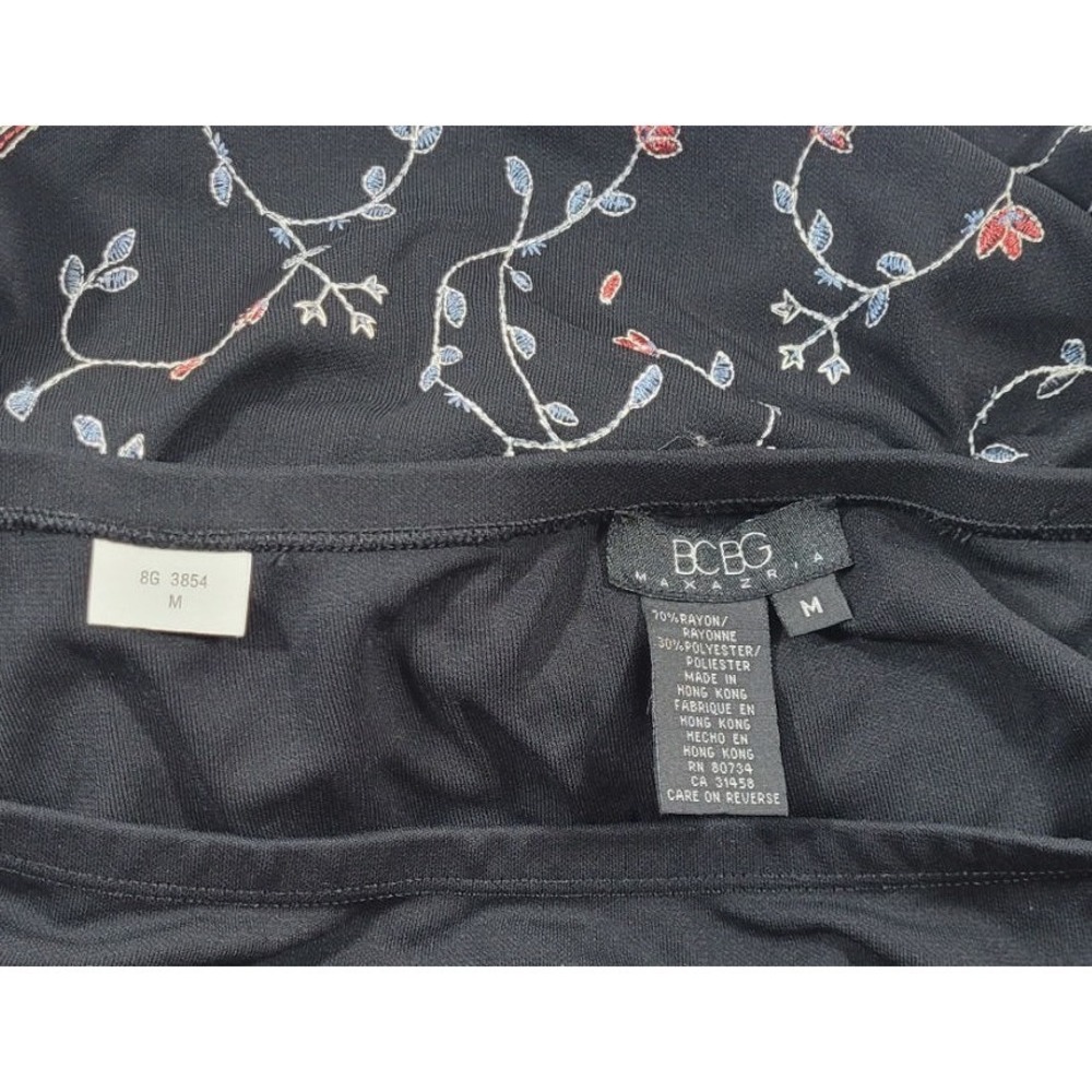 BCBG MaxAzria Rayon Blend Floral Embroidered Pencil Skirt - Black - Sz Medium - Picture 4 of 5